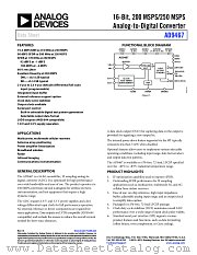 AD9467 datasheet pdf Analog Devices