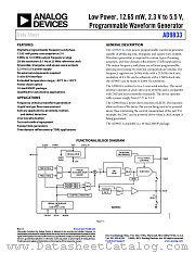 AD9833 datasheet pdf Analog Devices
