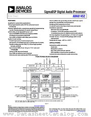 ADAU1452 datasheet pdf Analog Devices