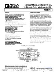 ADAU1761 datasheet pdf Analog Devices