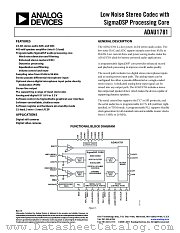 ADAU1781 datasheet pdf Analog Devices