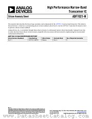 ADF7021-N datasheet pdf Analog Devices