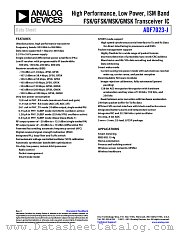 ADF7023-J datasheet pdf Analog Devices