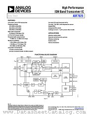 ADF7025 datasheet pdf Analog Devices