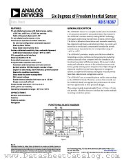 ADIS16367 datasheet pdf Analog Devices