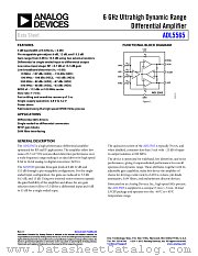 ADL5565 datasheet pdf Analog Devices