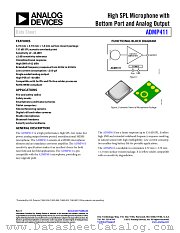 ADMP411 datasheet pdf Analog Devices