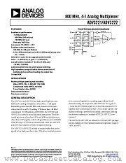 ADV3222 datasheet pdf Analog Devices