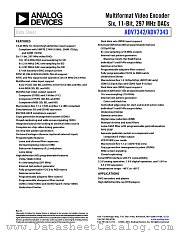 ADV7342 datasheet pdf Analog Devices