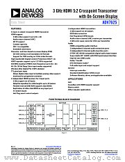 ADV7625 datasheet pdf Analog Devices