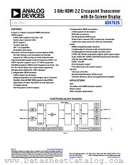 ADV7626 datasheet pdf Analog Devices