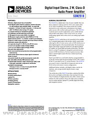 SSM2518 datasheet pdf Analog Devices