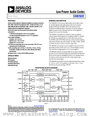 SSM2602 datasheet pdf Analog Devices