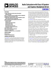 SSM2804 datasheet pdf Analog Devices