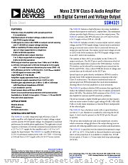 SSM4321 datasheet pdf Analog Devices