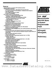 ATMEGA64 datasheet pdf Atmel