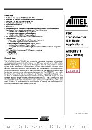 AT86RF211 datasheet pdf Atmel