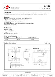 S4558 datasheet pdf AUK Corp