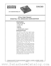 DAC60 datasheet pdf Burr Brown