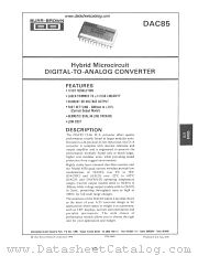 DAC85C datasheet pdf Burr Brown