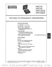 VFC12 datasheet pdf Burr Brown
