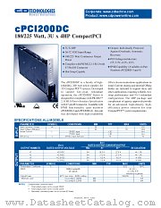 CPCI200DC datasheet pdf C&D Technologies