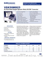 VSX50MD23 datasheet pdf C&D Technologies