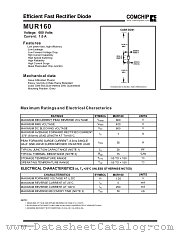 MUR160 datasheet pdf Comchip Technology