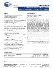 CY7C15632KV18-450BZXI datasheet pdf Cypress