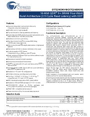 CY7C2163KV18-550BZXI datasheet pdf Cypress