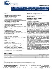 CY7C25442KV18-333BZI datasheet pdf Cypress
