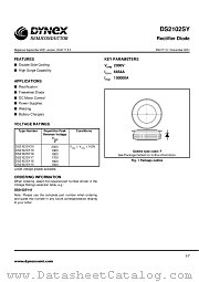 DS2102SY datasheet pdf Dynex Semiconductor