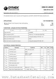 GDU91-20222 datasheet pdf Dynex Semiconductor