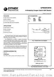 GP800DCM18 datasheet pdf Dynex Semiconductor