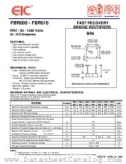 FBR610 datasheet pdf EIC discrete Semiconductors