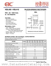 KBL404 datasheet pdf EIC discrete Semiconductors