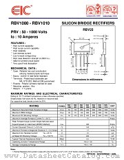 RBV1008 datasheet pdf EIC discrete Semiconductors