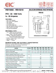 RBV5000 datasheet pdf EIC discrete Semiconductors
