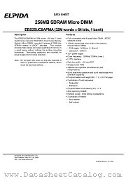 EBS25UC8APMA-7A datasheet pdf Elpida Memory