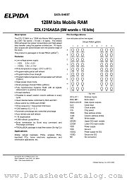 EDL1216AASA datasheet pdf Elpida Memory