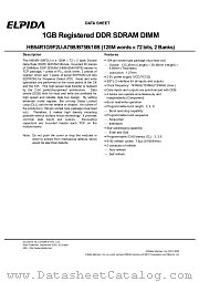 HB54R1G9F2U-A75B datasheet pdf Elpida Memory