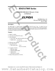 HM5117805J-5 datasheet pdf Elpida Memory