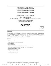 HM5259805B-75 datasheet pdf Elpida Memory