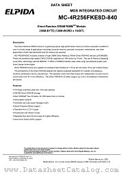 MC-4R256FKE8D-840 datasheet pdf Elpida Memory