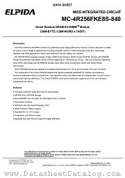 MC-4R256FKE8S-840 datasheet pdf Elpida Memory