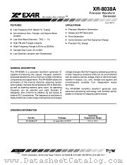 XR8038A datasheet pdf Exar