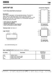 54F138 datasheet pdf Fairchild Semiconductor