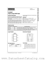 74VHC27 datasheet pdf Fairchild Semiconductor