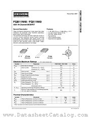 FQB11N40 datasheet pdf Fairchild Semiconductor