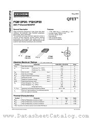 FQB12P20 datasheet pdf Fairchild Semiconductor